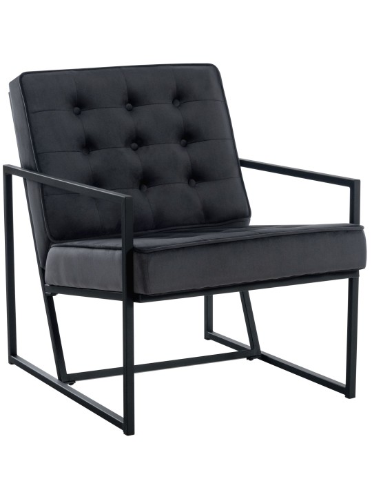 Espreguiçadeira Avon veludo, cinza