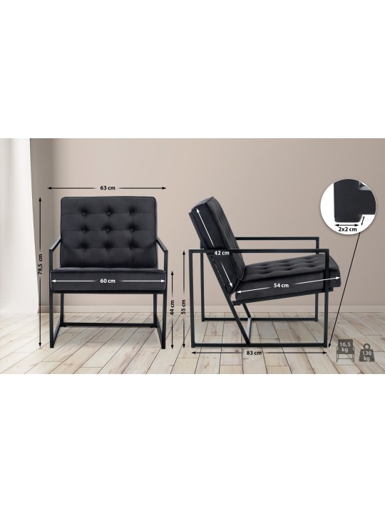 Espreguiçadeira Avon veludo, cinza