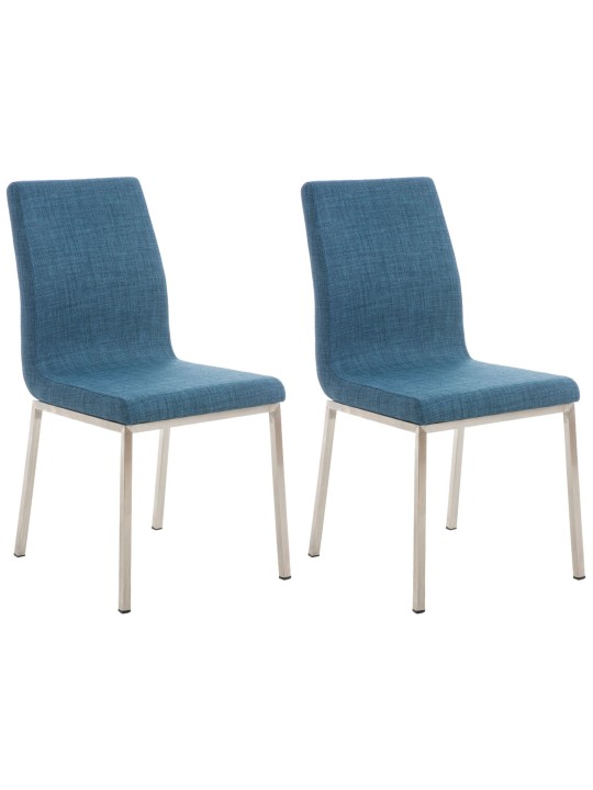 Conjunto de 2 cadeiras de jantar tecido Colmar, azul