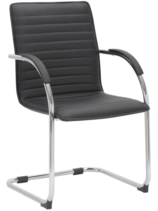 Conjunto de 2 cadeiras para visitantes em couro artificial Tira, preto