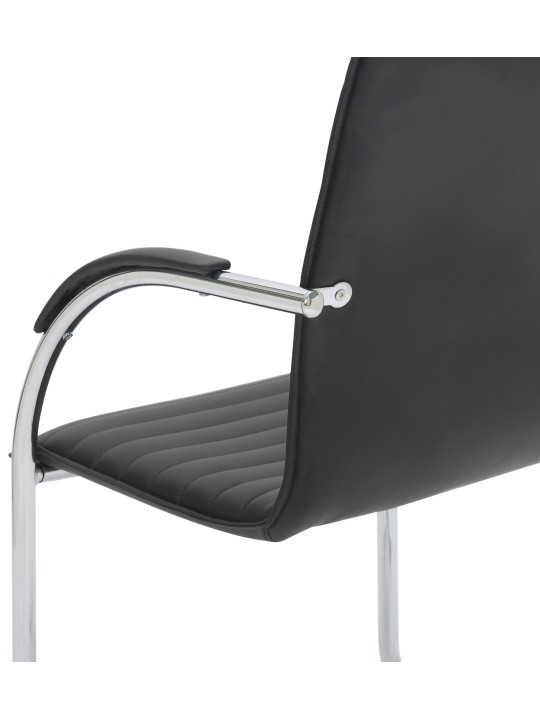 Conjunto de 2 cadeiras para visitantes em couro artificial Tira, preto