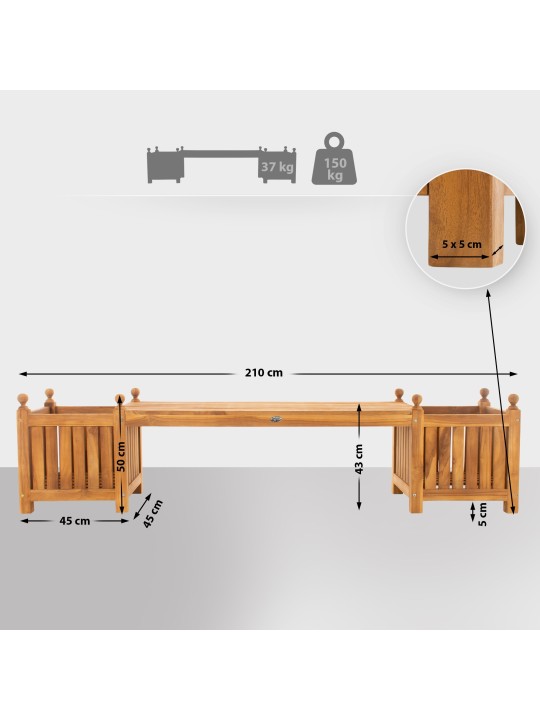 Banco de teca Boston, teca
