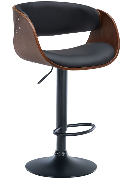 Banqueta alta em pele sintética Portmore, nogueira/preto