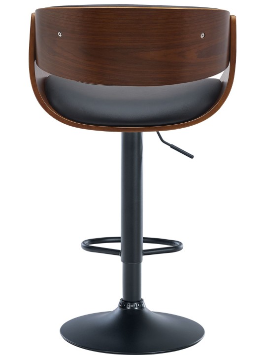 Banqueta alta em pele sintética Portmore, nogueira/preto