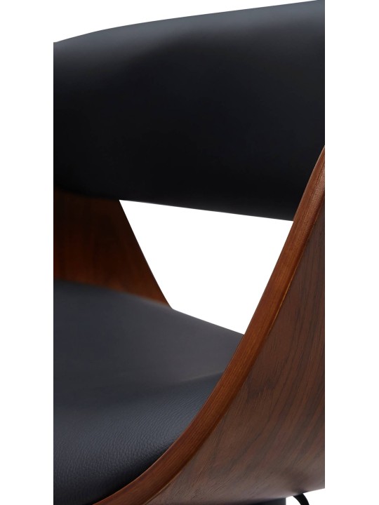 Banqueta alta em pele sintética Portmore, nogueira/preto