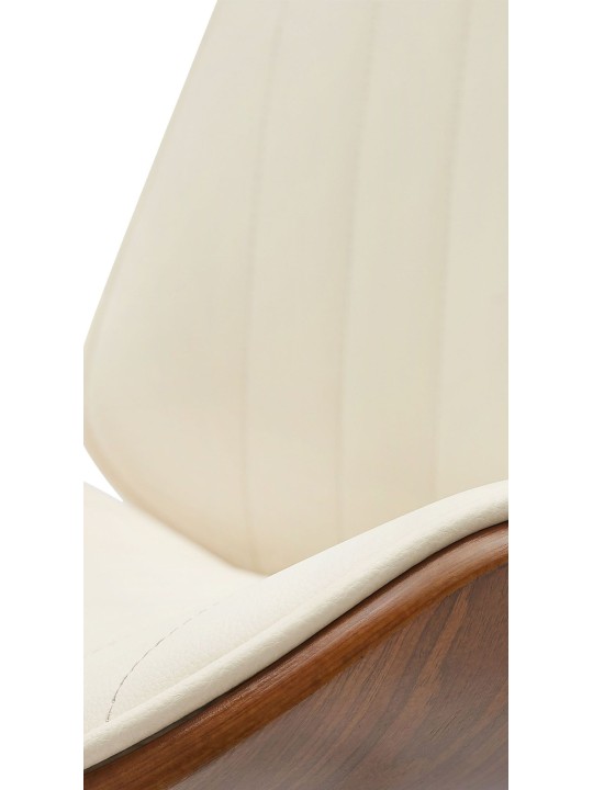 Banqueta alta Nova couro sintético, nogueira/creme