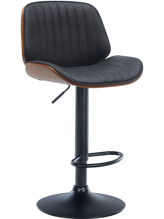 Banqueta alta Nova couro sintético, nogueira/preto