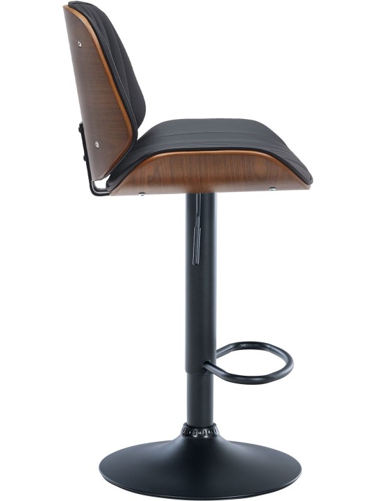 Banqueta alta Nova couro sintético, nogueira/preto