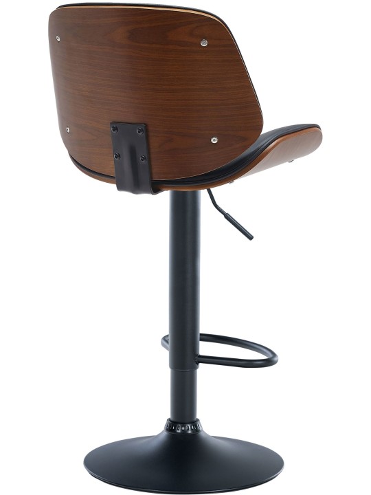 Banqueta alta Nova couro sintético, nogueira/preto