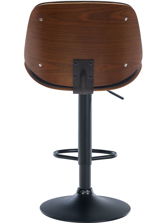 Banqueta alta Nova couro sintético, nogueira/preto