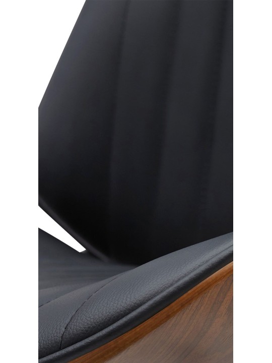 Banqueta alta Nova couro sintético, nogueira/preto