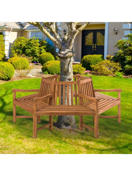 Banco de árvore Sonja com braços 200 cm, teca Banco de árvore Sonja com braços 200 cm, teca