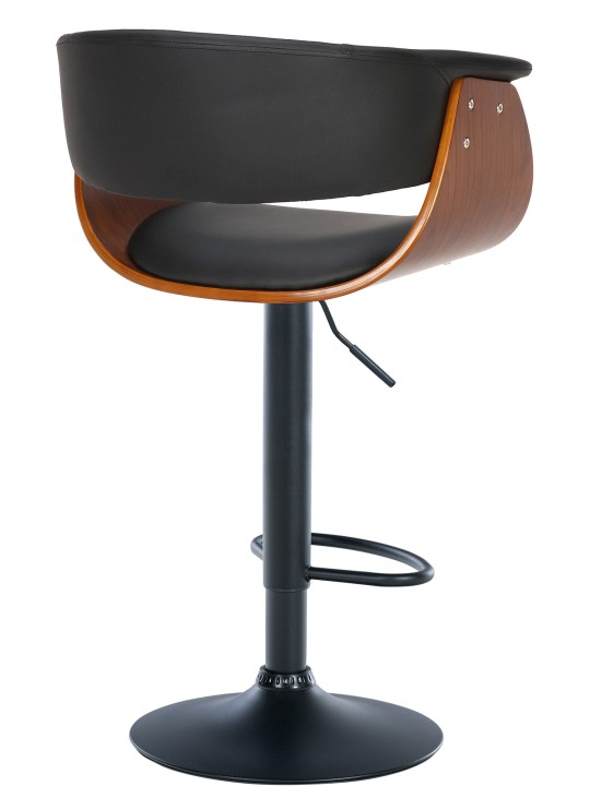 Banqueta alta Vestal em pele sintética, nogueira/preto