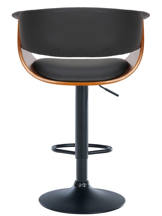 Banqueta alta Vestal em pele sintética, nogueira/preto