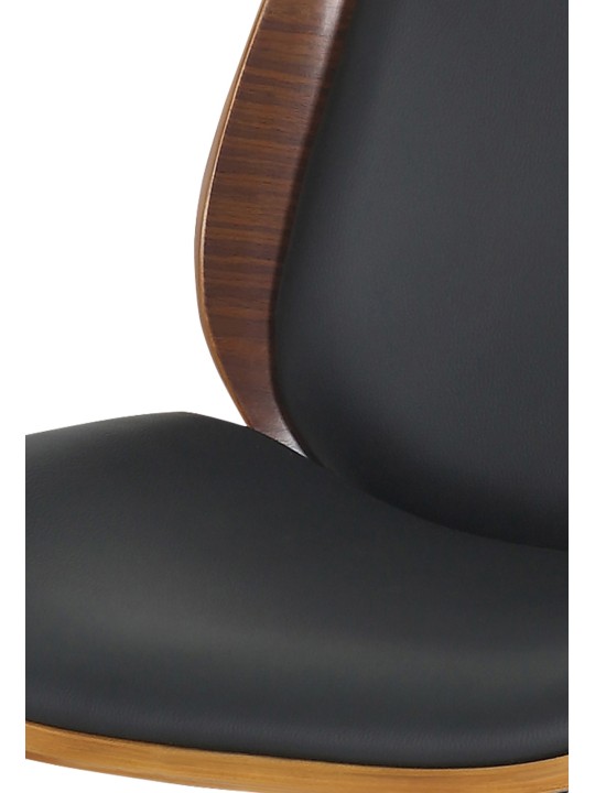 Cadeira de escritório Mitch cromada, nogueira/preto