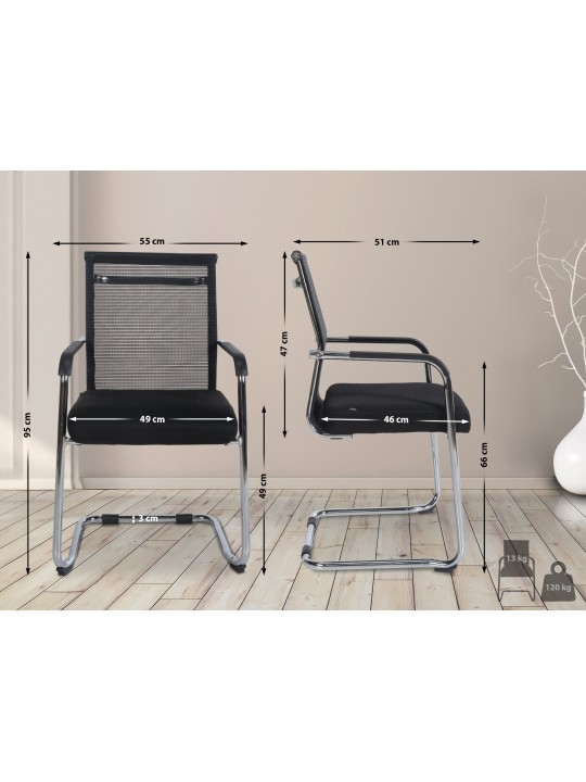 Cadeira para visitantes Denny, cromado