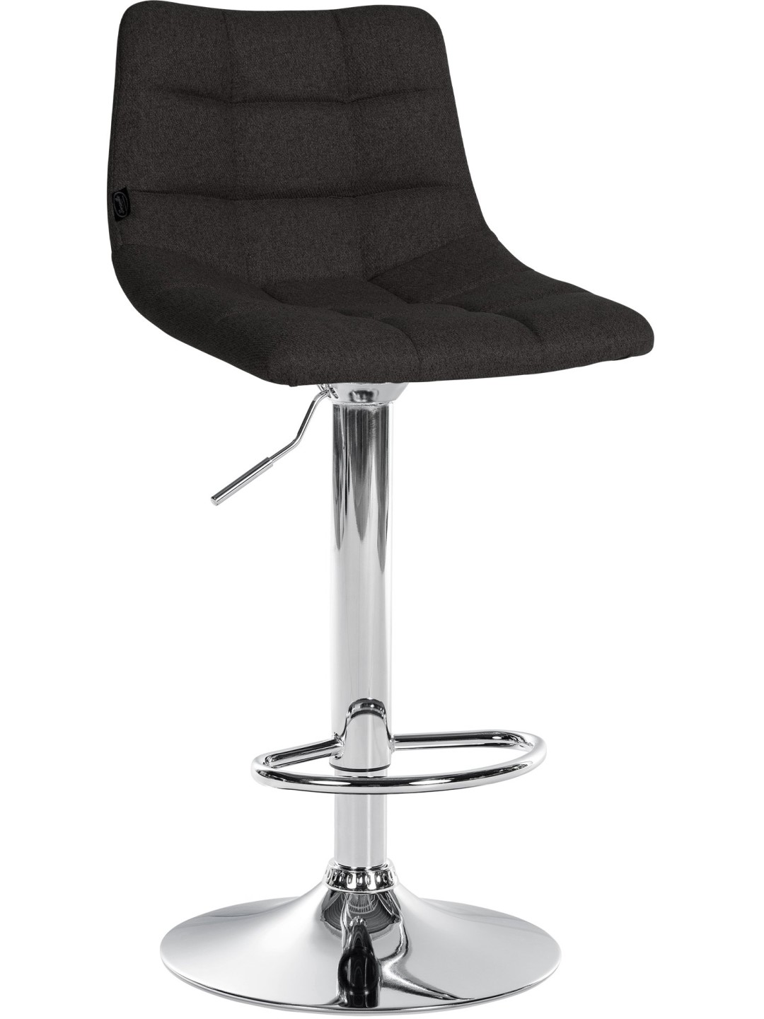 Banqueta alta Jerry tecido cromado, preto