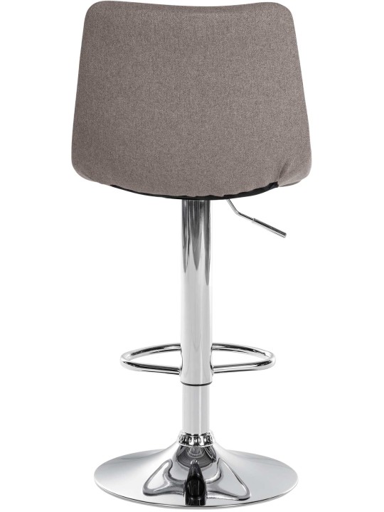 Banqueta alta Jerry tecido cromado, cinza