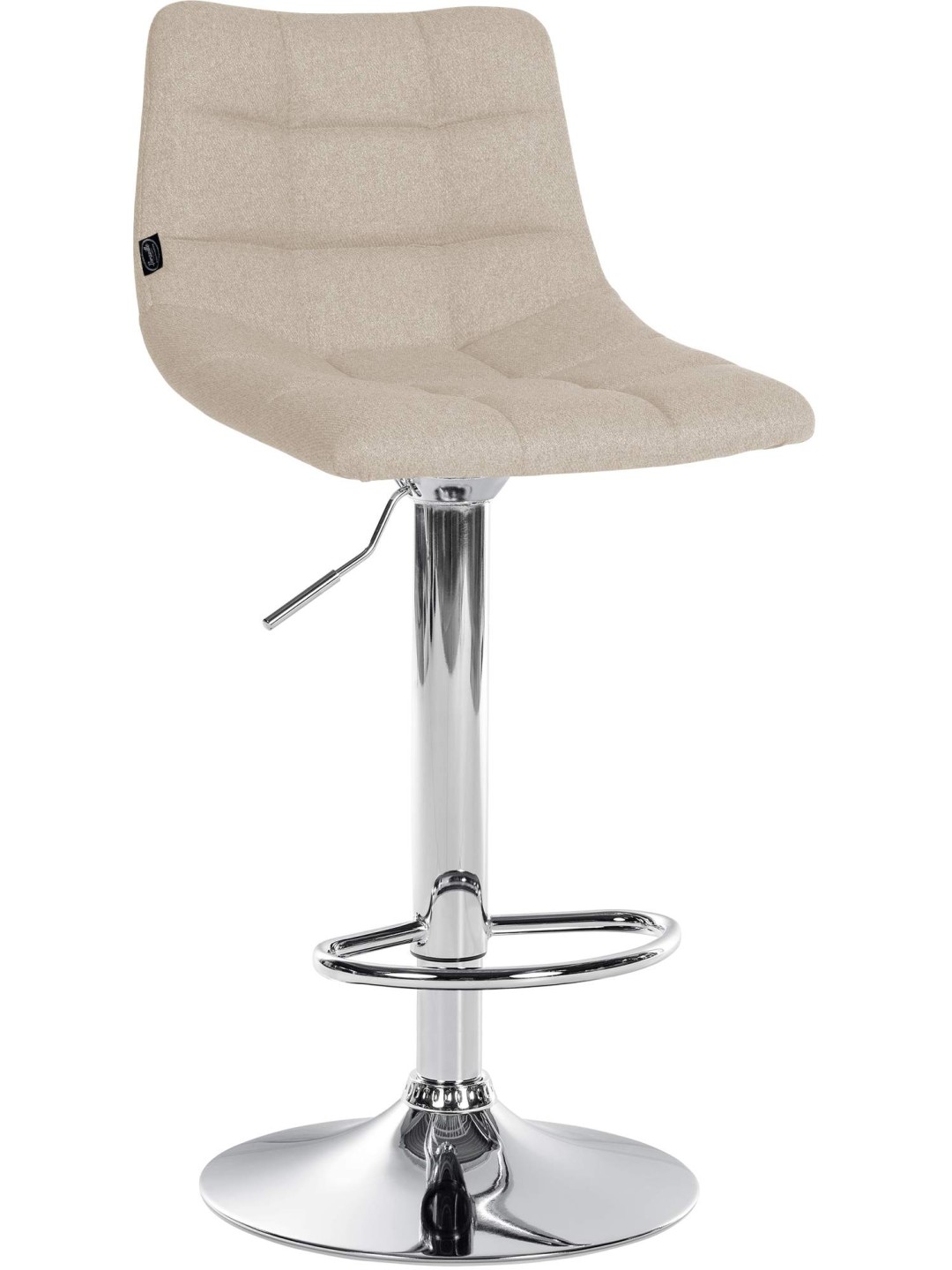 Banqueta alta Jerry tecido cromado, creme