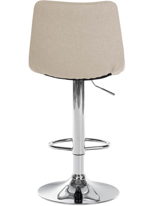 Banqueta alta Jerry tecido cromado, creme