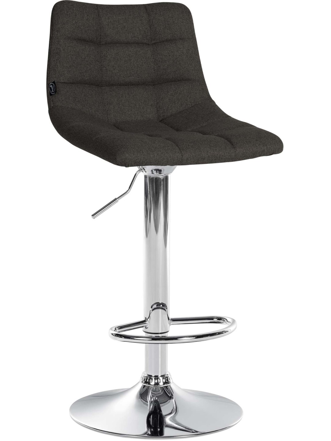 Banqueta alta Jerry tecido cromado, cinza escuro