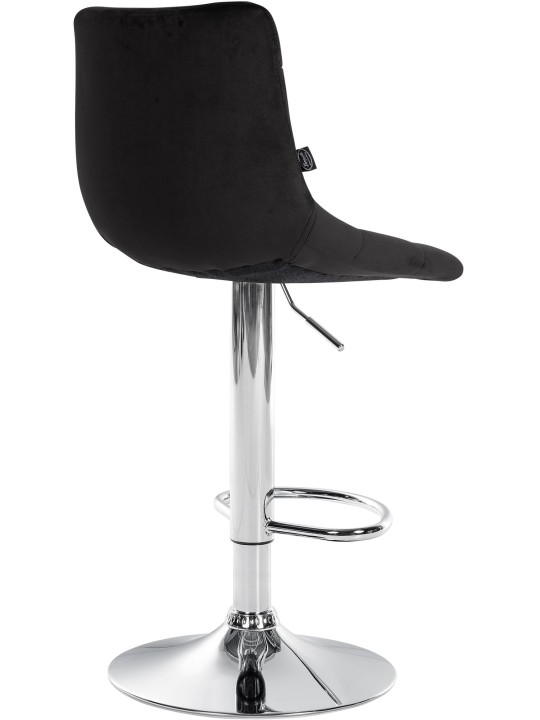 Banco de bar Jerry Velvet Chrome, preto