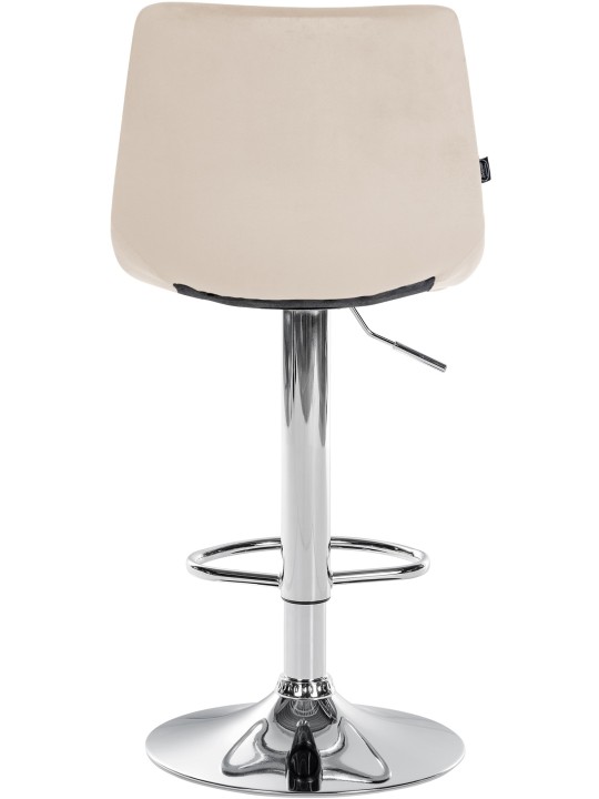 Banco de bar Jerry Velvet Chrome, creme