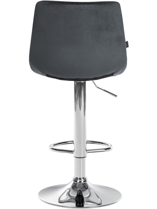 Banco de bar Jerry Velvet Chrome, cinza escuro