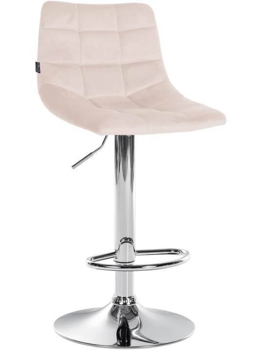 Banco de bar Jerry Velvet Chrome, bege
