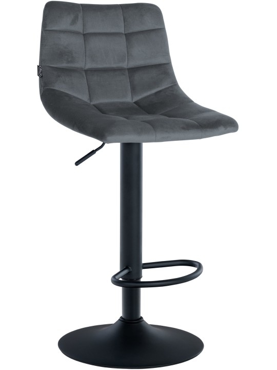 Banqueta alta Jerry veludo, cinza escuro