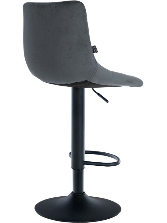 Banqueta alta Jerry veludo, cinza escuro