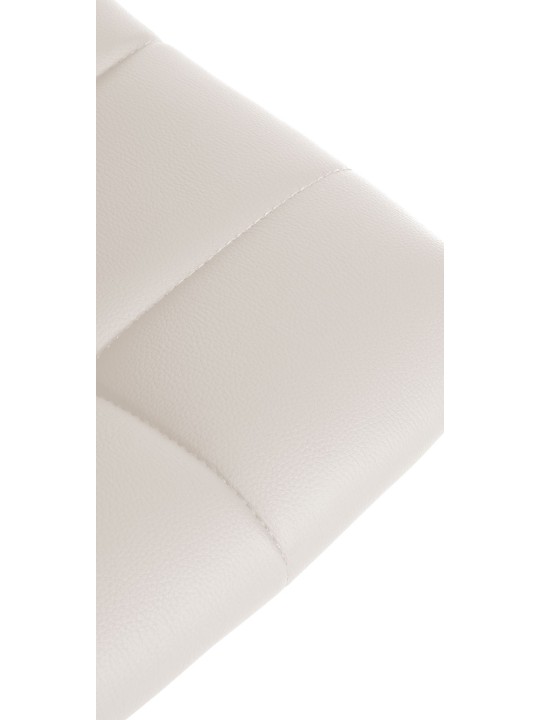 Banqueta alta Jerry couro sintético cromado, branco