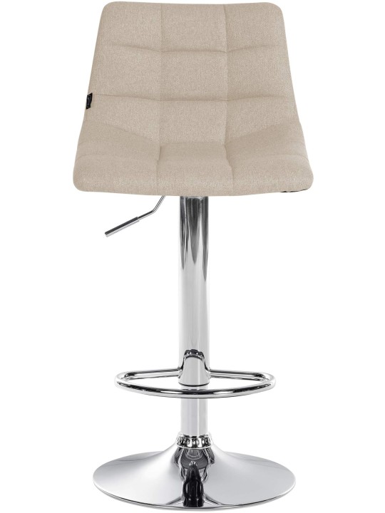 Banqueta alta Jerry tecido cromado, creme