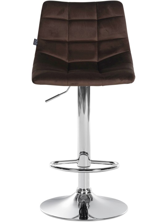 Banco de bar Jerry Velvet Chrome, castanho