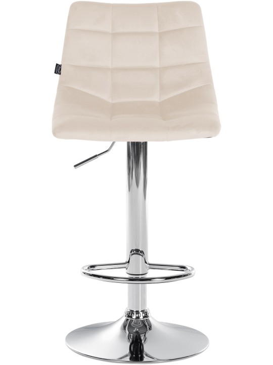 Banco de bar Jerry Velvet Chrome, creme