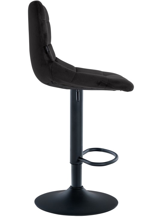 Banqueta alta Jerry veludo, preto