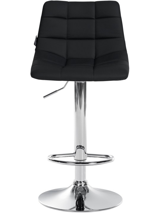 Banqueta alta Jerry couro sintético cromado, preto