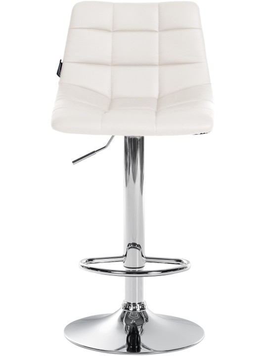 Banqueta alta Jerry couro sintético cromado, branco