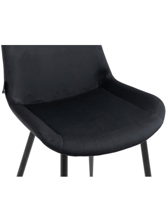 Conjunto de 4 cadeiras de jantar Victoria em veludo, preto