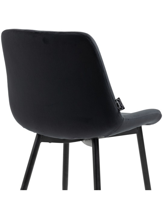 Conjunto de 2 cadeiras de jantar Victoria em veludo, preto Conjunto de 2 cadeiras de jantar Victoria em veludo, preto