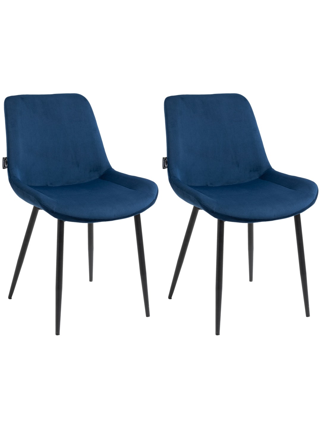Conjunto de 2 cadeiras de jantar Victoria em veludo, azul