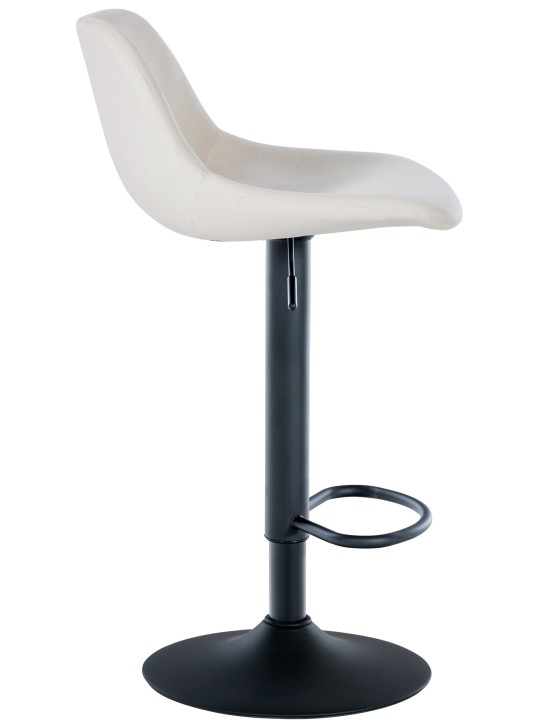 Banqueta alta Loft veludo, creme