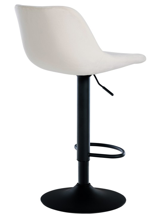 Banqueta alta Loft veludo, creme