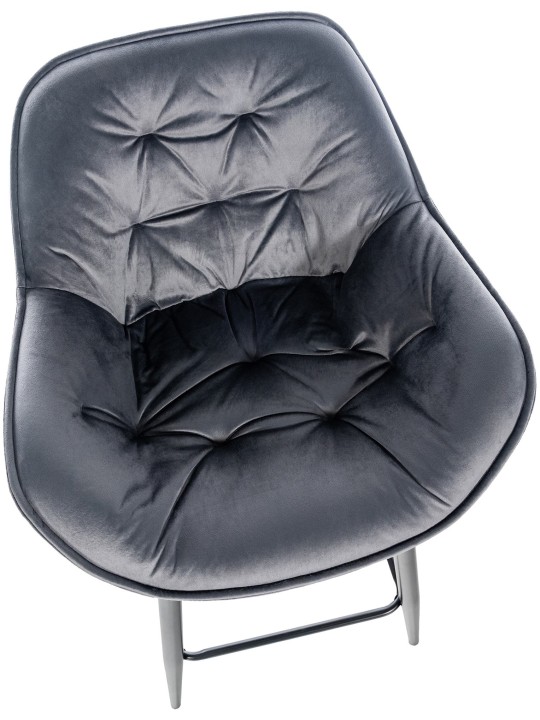 Banqueta alta Gibson 76 veludo, cinza escuro