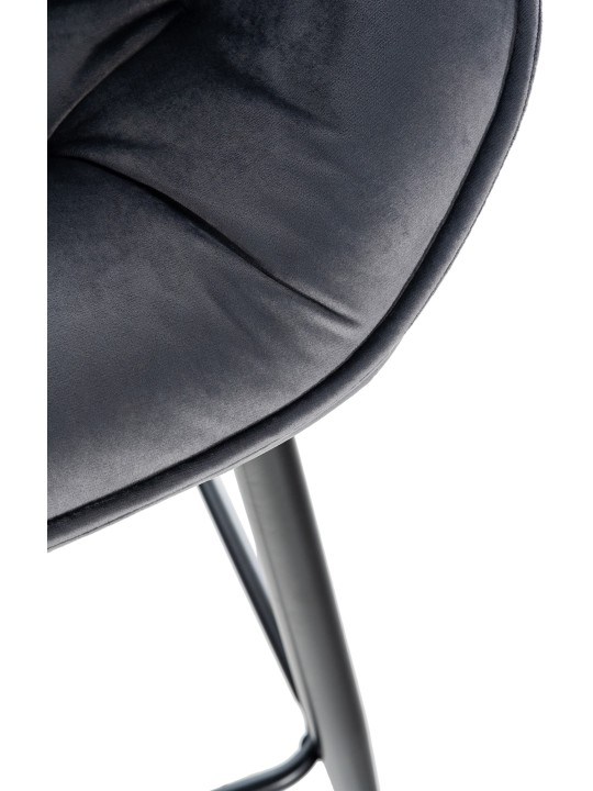 Banqueta alta Gibson 76 veludo, cinza escuro