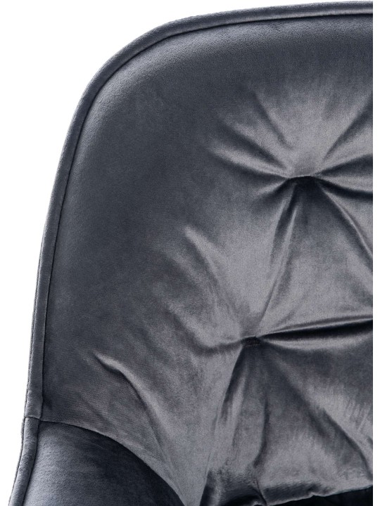 Banqueta alta Gibson 76 veludo, cinza escuro