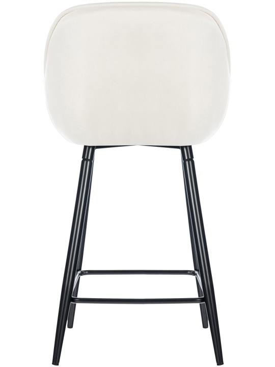 Banqueta alta Gibson 76 veludo, creme