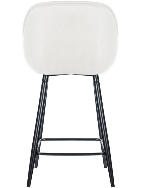 Banqueta alta Gibson 76 veludo, branco creme