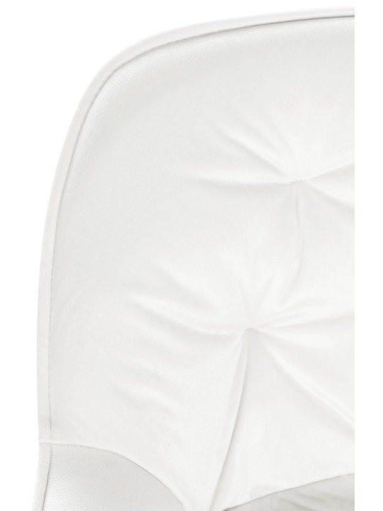 Banqueta alta Gibson 76 veludo, branco creme