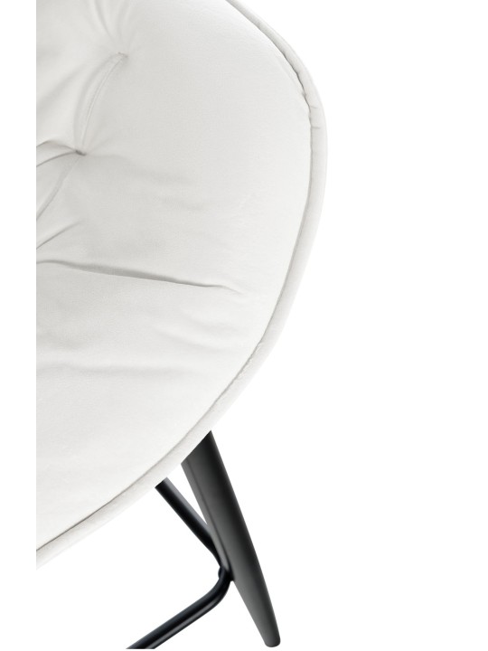 Conjunto de 2 bancos altos Gibson 76 veludo, branco creme